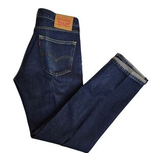 Levi Strauss & Co 505 Mens W32 L32 Dark Wash Straight Leg‎ Denim Jeans